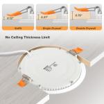 MAILCOS 12 Pack 6 Inch 5CCT Ultra-Thin LED Recessed Ceiling Light with Junction Box, 2700K-5000K Selectable, 1050LM High Brightness, Dimmable Canless Wafer Downlight, 12W 120V, ETL