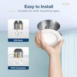 Amico 4 Pack 4 inch 5CCT LED Recessed Lighting, Dimmable, 8.5W=60W, 650LM, 2700K/3000K/4000K/5000K/6000K Selectable, Retrofit Can Lights with Baffle Trim, IC Rated - ETL & FCC, White