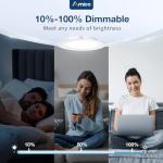 Amico 4 Inch 5CCT LED Recessed Lighting 12 Pack, Dimmable, Damp Rated, 9W=60W, Can Lights with Baffle Trim, Retrofit Installation, ETL&FCC, White