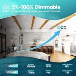 FREELICHT 12 Pack Retrofit LED Recessed Lighting 6 Inch, Selectable 2700K/3000K/4000K/5000K/6000K, Dimmable Flat LED Can Lights, 10W=110W, 1000LM, IC & Damp Rated, ETL & FCC, White