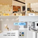 ZYC Gold 4 Inch Retrofit LED, 12 Pack Dimmable Retrofit Downlights can Light, 2700K/3000K/4000K/5000K/6000K Selectable, Damp Rated Can Lights, Baffle Trim, 9W 800Lm(Gold, 4 inch)