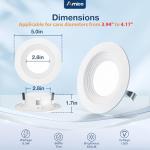 Amico 4 Pack 4 inch 5CCT LED Recessed Lighting, Dimmable, 8.5W=60W, 650LM, 2700K/3000K/4000K/5000K/6000K Selectable, Retrofit Can Lights with Baffle Trim, IC Rated - ETL & FCC, White