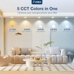 Amico 4 Inch 5CCT LED Recessed Lighting 12 Pack, Dimmable, Damp Rated, 9W=60W, Can Lights with Baffle Trim, Retrofit Installation, ETL&FCC, White