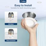 Amico 4 Inch 5CCT LED Recessed Lighting 12 Pack, Dimmable, Damp Rated, 9W=60W, Can Lights with Baffle Trim, Retrofit Installation, ETL&FCC, White