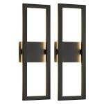 Caiselee 22 Inch Large Modern LED Outdoor Wall Lights 2 Pack 3000K, Waterproof Matte Black Linear Exterior Lighting Fixtures, Rectangle Wall Sconce Outside Lights for House Garage Porch Patio Yard
