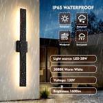 SIONLOM Black Long Outdoor Wall Lights Modern Exterior Lighting Fixtures 31.5 Inch Outdoor Wall Sconce LED 3000K IP65 Waterproof Wall Mount Outside Lights for House Garage Front Door Patio 1Pack