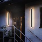 Coinmit 2 Pack 31.5in Outdoor Wall Lights,Black Long Exterior Wall Mount Lighting Linear Outdoor Light for Garage House Porch