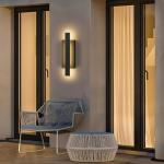 LamQee 23 inch Aluminum Long Outdoor Wall Lights, 3000K 1200LM 24W LED Modern Exterior Lighting Fixtures, IP65 Waterproof Matte Black Linear Outside Sconce Wall Mount for House Porch Patio Garage Door