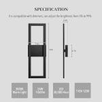Caiselee 22 Inch Large Modern LED Outdoor Wall Lights 2 Pack 3000K, Waterproof Matte Black Linear Exterior Lighting Fixtures, Rectangle Wall Sconce Outside Lights for House Garage Porch Patio Yard