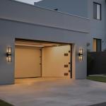 LamQee 20 Inch Modern Outdoor Wall Light 3000K 800LM 16W Integrated LED, IP65 Waterproof Matte Black Exterior Lighting Fixtures with Rectangle Shade, for House Porch Patio Garage Door Backyard Indoor