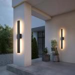 SIONLOM Black Long Outdoor Wall Lights Modern Exterior Lighting Fixtures 31.5 Inch Outdoor Wall Sconce LED 3000K IP65 Waterproof Wall Mount Outside Lights for House Garage Front Door Patio 1Pack