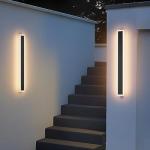 Coinmit 2 Pack 31.5in Outdoor Wall Lights,Black Long Exterior Wall Mount Lighting Linear Outdoor Light for Garage House Porch