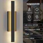 LamQee 31 inch Aluminum Long Outdoor Wall Lights, 3000K 1600LM 32W LED Modern Exterior Lighting Fixtures, IP65 Waterproof Matte Black Linear Outside Sconce Wall Mount for House Porch Patio Garage Door