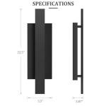 LamQee 23 inch Aluminum Long Outdoor Wall Lights, 3000K 1200LM 24W LED Modern Exterior Lighting Fixtures, IP65 Waterproof Matte Black Linear Outside Sconce Wall Mount for House Porch Patio Garage Door