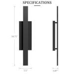 LamQee 31 inch Aluminum Long Outdoor Wall Lights, 3000K 1600LM 32W LED Modern Exterior Lighting Fixtures, IP65 Waterproof Matte Black Linear Outside Sconce Wall Mount for House Porch Patio Garage Door