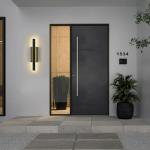 LamQee 31 inch Aluminum Long Outdoor Wall Lights, 3000K 1600LM 32W LED Modern Exterior Lighting Fixtures, IP65 Waterproof Matte Black Linear Outside Sconce Wall Mount for House Porch Patio Garage Door