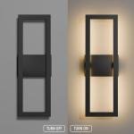 Caiselee 22 Inch Large Modern LED Outdoor Wall Lights 2 Pack 3000K, Waterproof Matte Black Linear Exterior Lighting Fixtures, Rectangle Wall Sconce Outside Lights for House Garage Porch Patio Yard