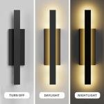 LamQee 31 inch Aluminum Long Outdoor Wall Lights, 3000K 1600LM 32W LED Modern Exterior Lighting Fixtures, IP65 Waterproof Matte Black Linear Outside Sconce Wall Mount for House Porch Patio Garage Door