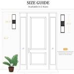 LamQee 20 Inch Modern Outdoor Wall Light 3000K 800LM 16W Integrated LED, IP65 Waterproof Matte Black Exterior Lighting Fixtures with Rectangle Shade, for House Porch Patio Garage Door Backyard Indoor