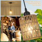 Boho Rattan Pendant Light for Dining Room