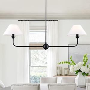VANZARLA Modern Linear 2-Light Chandelier Fixture