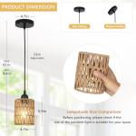 Boho Rattan Pendant Light for Dining Room