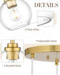 Gold Cluster Pendant Light with Clear Glass 3-Light
