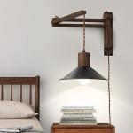 Vintage Swing Arm Wall Sconce with Dimmable Switch