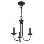 Livex Steel 3-Light Chandelier for Home Decor