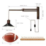 Vintage Swing Arm Wall Sconce with Dimmable Switch