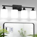 MOKATNG 4-Light Matte Black Vanity Light Fixture