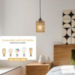 Boho Rattan Pendant Light for Dining Room