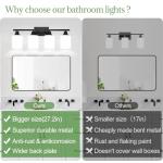 MOKATNG 4-Light Matte Black Vanity Light Fixture