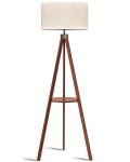 Mid Century Tripod Floor Lamp with Shelf