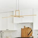 Gold Linear Pendant Light for Kitchen Island