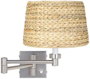 Modern Adjustable Wall Lamp with Woven Shade