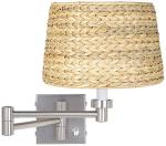Modern Adjustable Wall Lamp with Woven Shade