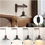Vintage Swing Arm Wall Sconce with Dimmable Switch