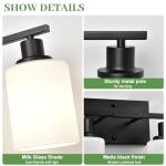 MOKATNG 4-Light Matte Black Vanity Light Fixture