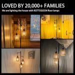 Dimmable Boho Rattan Floor Lamp with 3 Lights