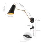 KSANA Adjustable Black and Gold Wall Lamp
