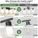 MOKATNG 4-Light Matte Black Vanity Light Fixture