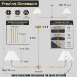 Gold Linear Chandelier with White Fabric Shade