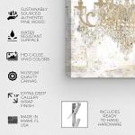 Chic Gold and White Chandelier Canvas Art
