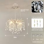 18-Inch Silver Crystal Chandelier for Home Decor
