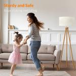 Mid Century Wood Tripod Floor Lamp with Shade