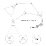 LALUZ Black Adjustable Wall Sconces - 2 Pack