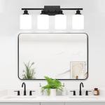 MOKATNG 4-Light Matte Black Vanity Light Fixture