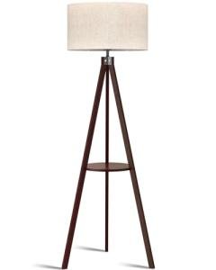 LEPOWER Mid Century Tripod Floor Lamp with Shelf