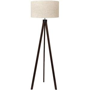 Mid Century Wood Tripod Floor Lamp with Shade